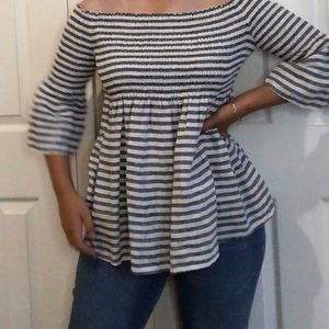 Stripped off the shoulder blouse